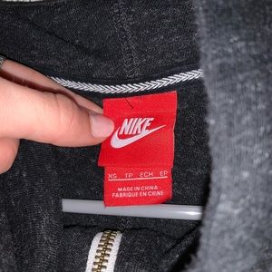 Nike gray zip up with hoodie
